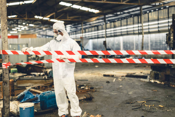Professional Biohazard Cleanup technician working in Dos Palos, CA